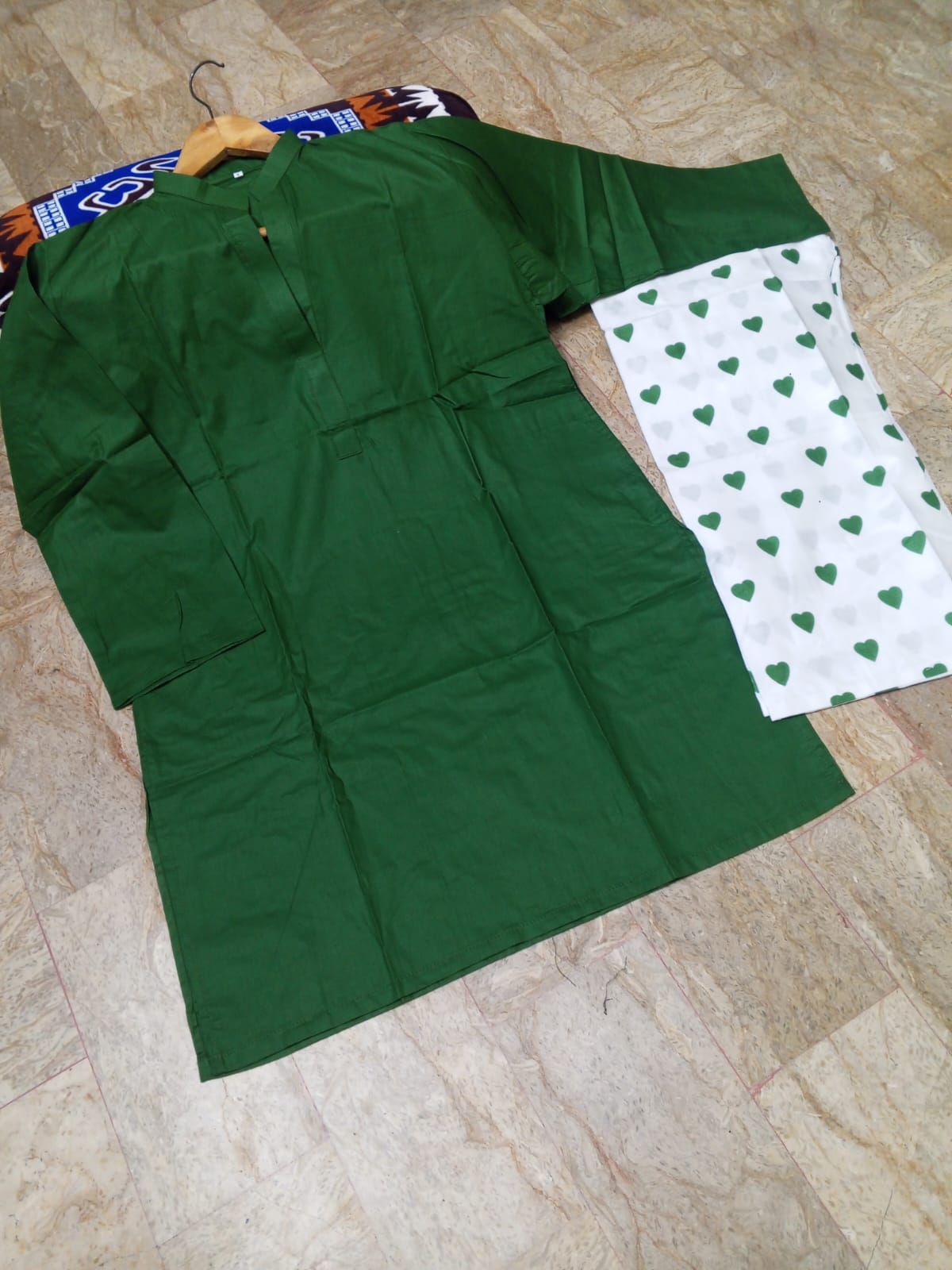 Grace Cotton Front/Back All'over Printed Angrakha Dori And Lace Work Frock With Flapper Independence Day 2PcsSabiqoon Collection 💚