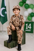 Commando Dress Set | Cotton Shirt, Trouser, Cap & Accessories | Pakistan Independence Day Outfit