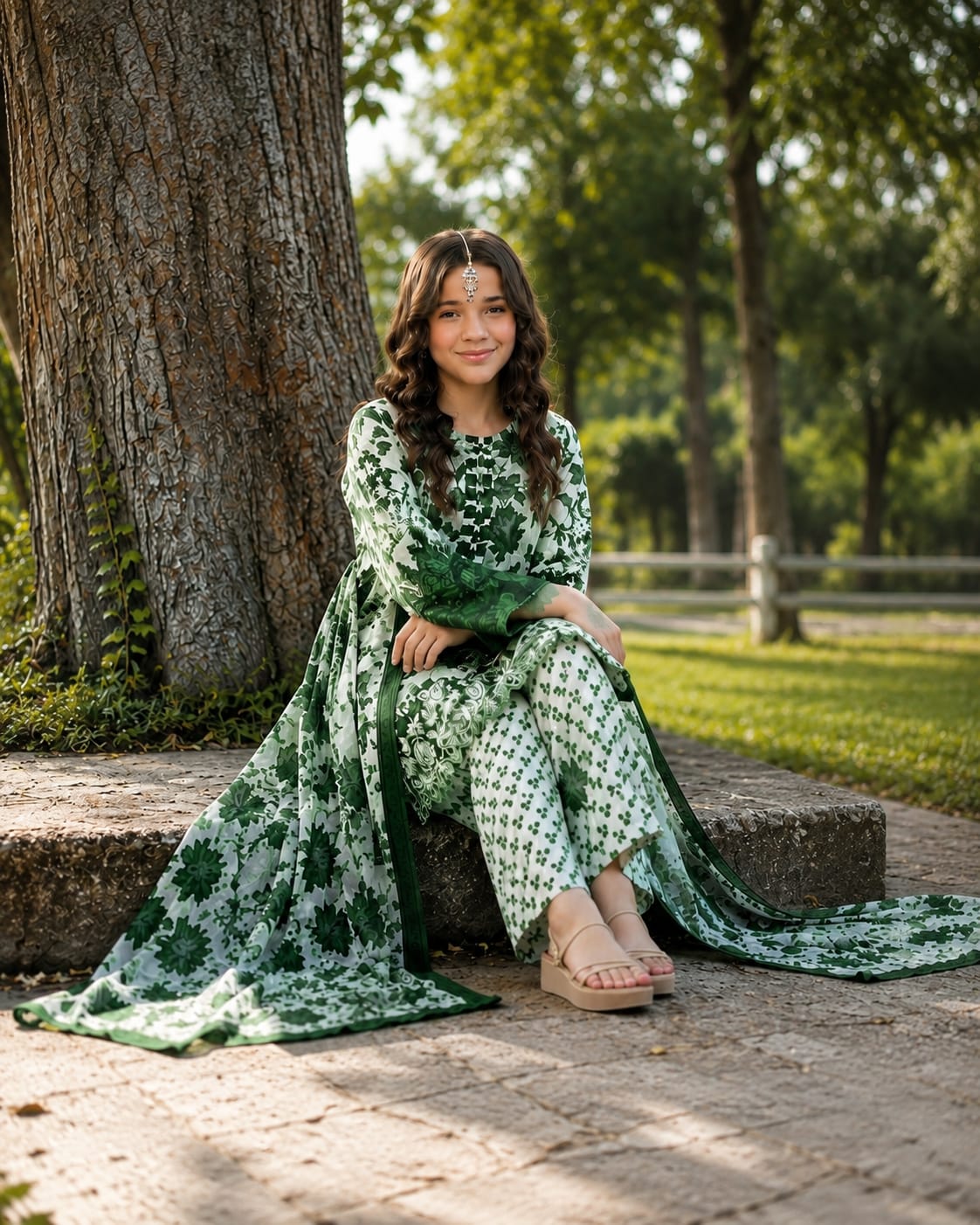 Kids 14 August Swiss Lawn 3PC Suit 💚 | Independence Day Collection