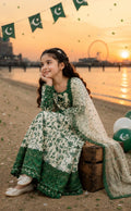 Independence Day Hania Aamir Inspired Kids 3 Piece Maxi Suit | Digital Printed Maxi, Flapper & Monar Dupatta