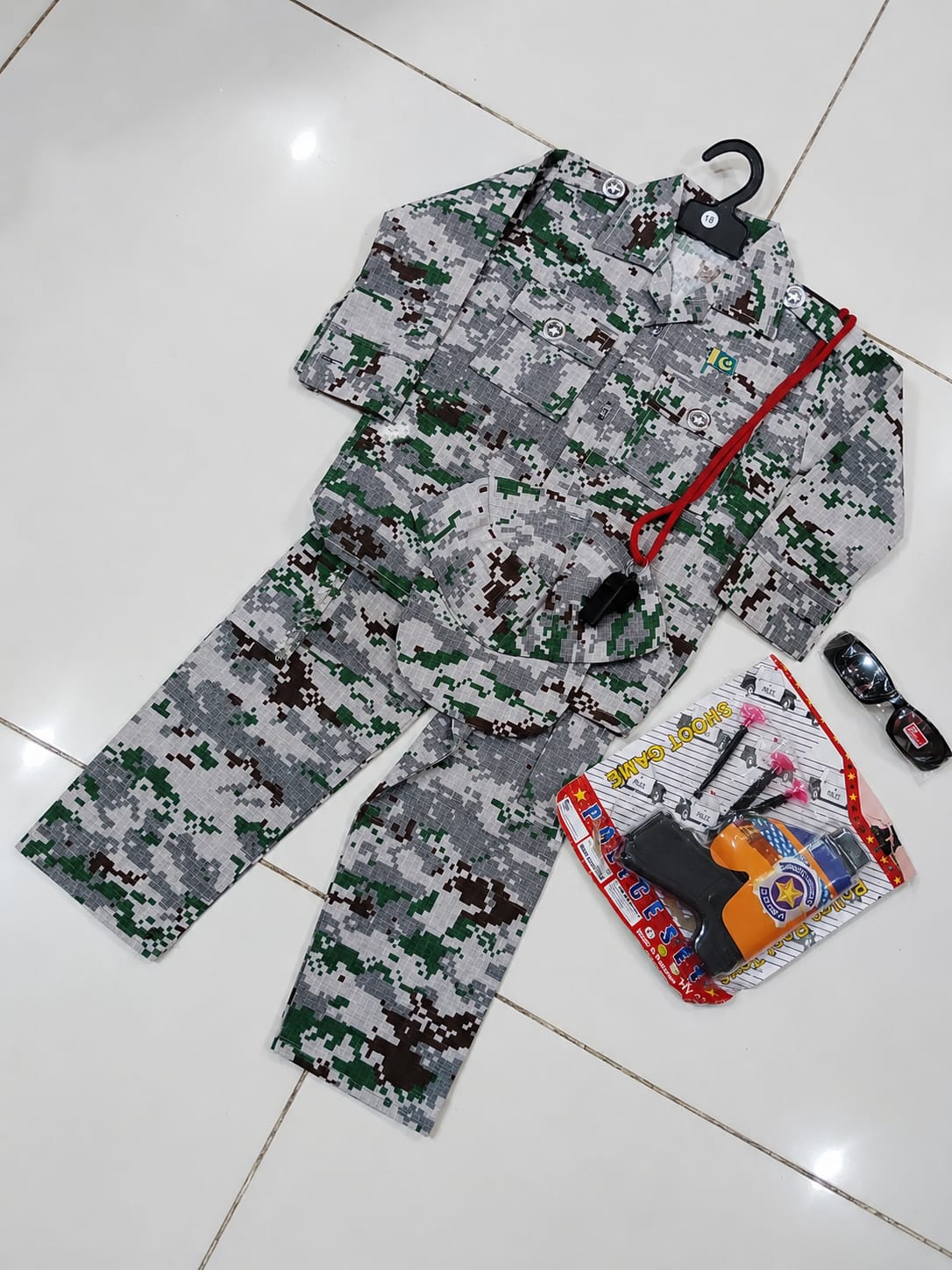 Commando Dress | Cotton Shirt Trouser Set with Cap, Whistle, Pakistan Badge, Gun & Glasses