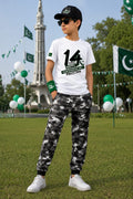 14 August Kids Gift Pack of 5 | DTF Printed T-Shirt, Trouser, Cap & Glasses Set