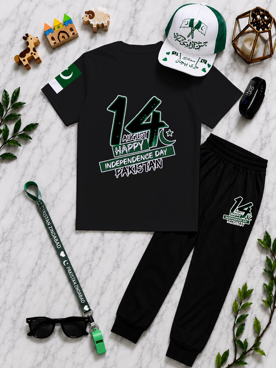 14 August Kids Gift Pack of 6 | DTF Printed T-Shirt and  Trouser