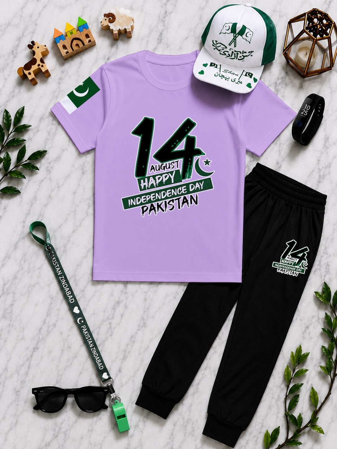 14 August Kids Gift Pack of 6 | DTF Printed T-Shirt and  Trouser