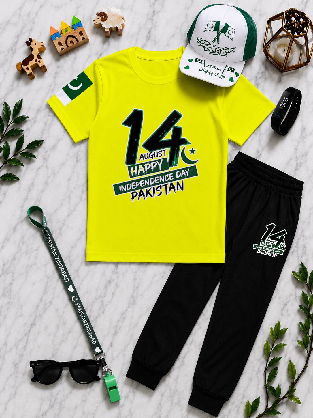 14 August Kids Gift Pack of 6 | DTF Printed T-Shirt and  Trouser