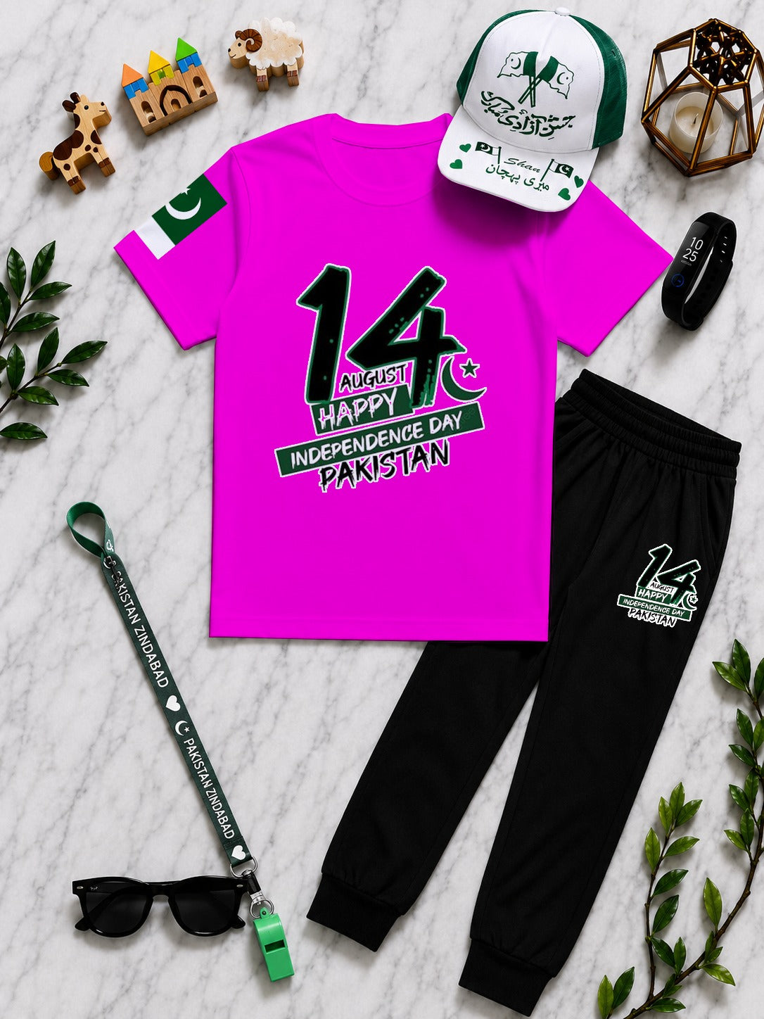 14 August Kids Gift Pack of 6 | DTF Printed T-Shirt and  Trouser