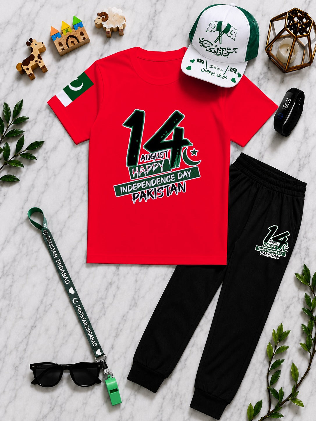 14 August Kids Gift Pack of 6 | DTF Printed T-Shirt and  Trouser