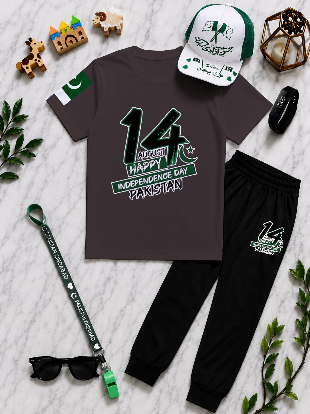 14 August Kids Gift Pack of 6 | DTF Printed T-Shirt and  Trouser