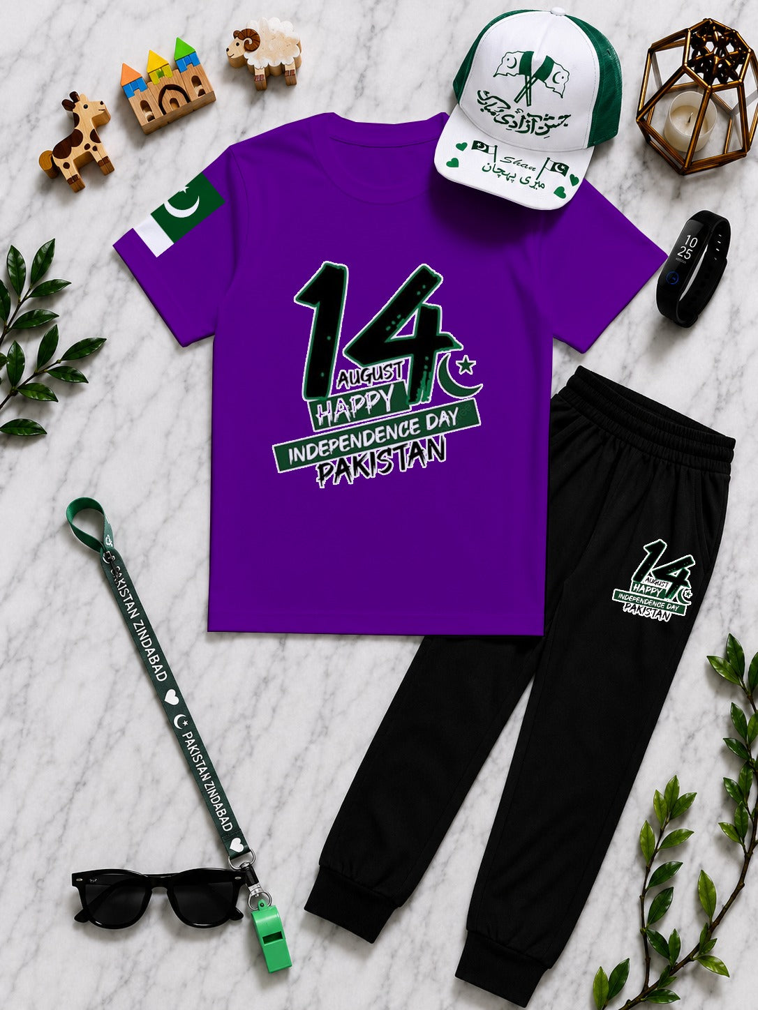 14 August Kids Gift Pack of 6 | DTF Printed T-Shirt and  Trouser