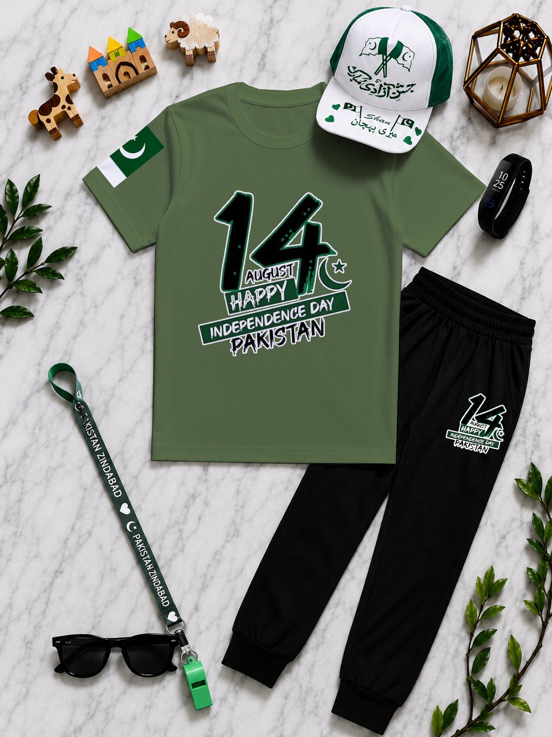 14 August Kids Gift Pack of 6 | DTF Printed T-Shirt and  Trouser