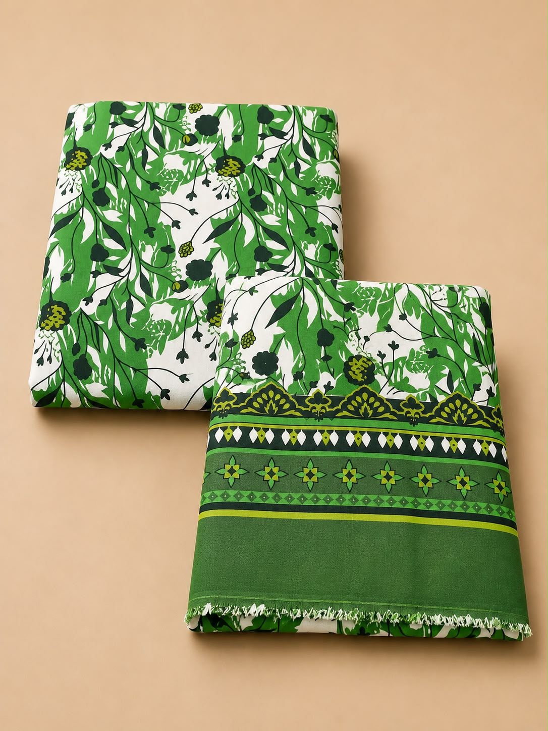 Green & White Dream Unstitched 2 Piece Mix Lawn Suit | 14 August Special Collection