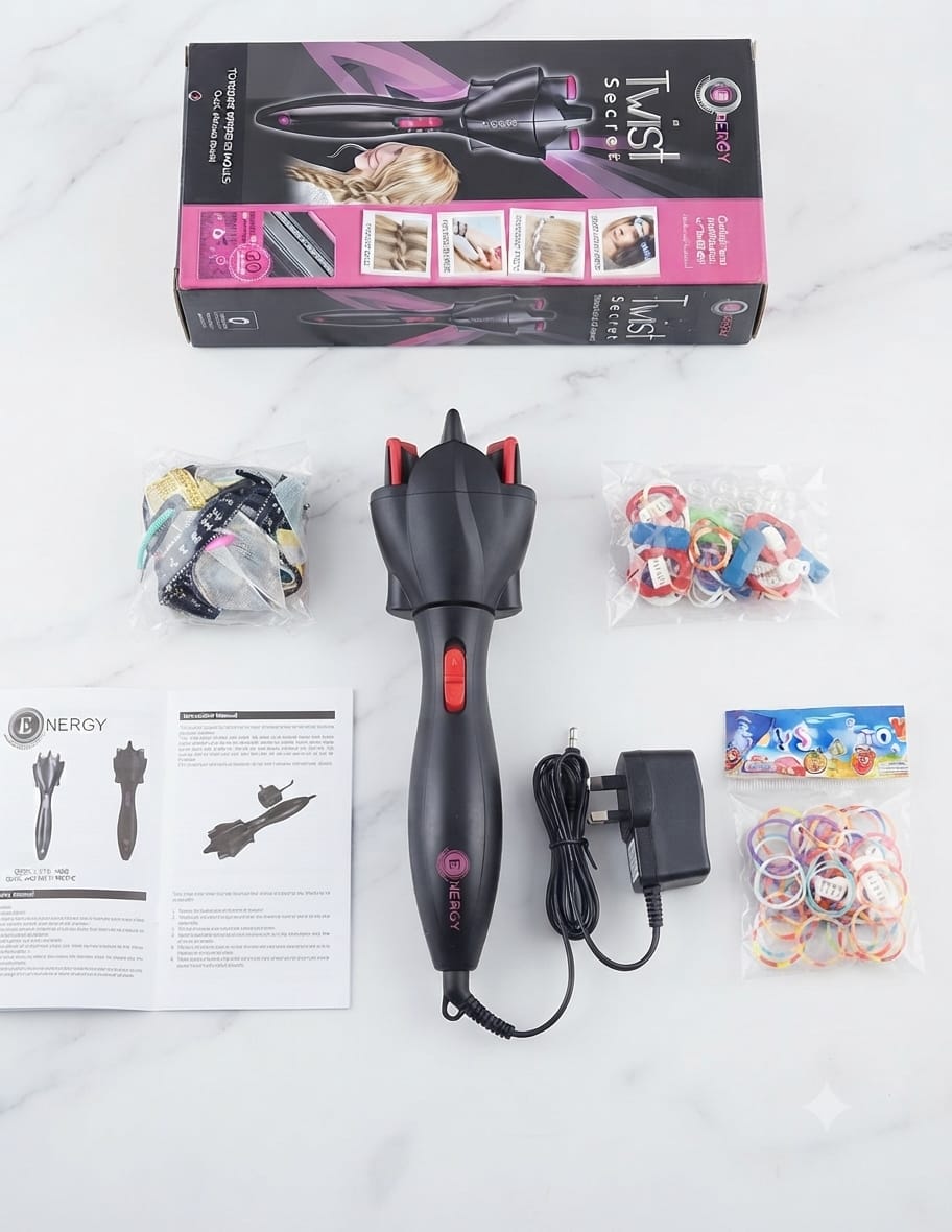 Energy Twist Secret Hair Twister | Heavy Duty Hair Styling Tool with Accessories