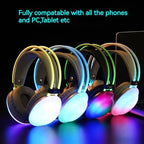 P880 RGB Pro Gaming Headset with Bass Boost | Stereo Wired Gaming Headphones with TF Memory Card Support & Box Packing