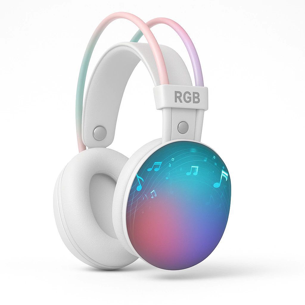 P880 RGB Pro Gaming Headset with Bass Boost | Stereo Wired Gaming Headphones with TF Memory Card Support & Box Packing